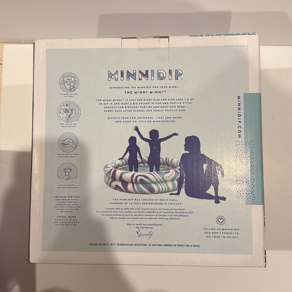 NWT Minnidip Gradient Splash Inflatable Pool - Picture 2 of 3